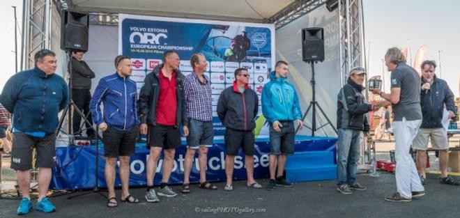 Brigitta-X receives their Garmin prize for Class C - Volvo Estonia ORC European Championship © Pavel Nesvadba